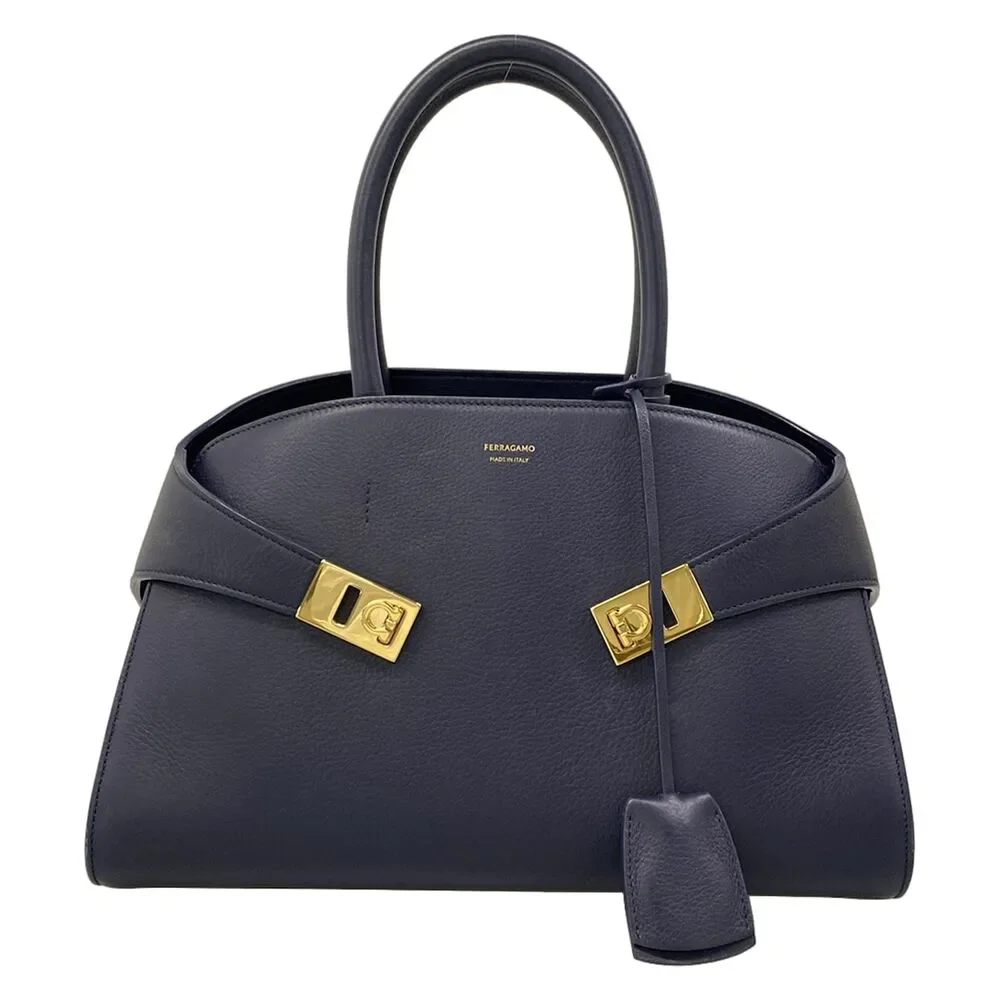 Salvatore Ferragamo Hug Handbag M Handbag 215608 Midnight Blue (Dark Navy)